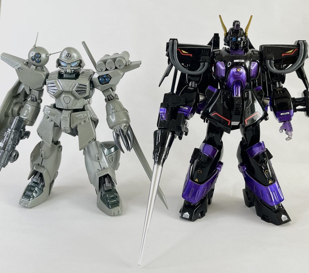 以前制作したベルガ・ギロスとの比較この通り、小型モビルスーツが多いf91シリーズの中でも特に小さくなっております。