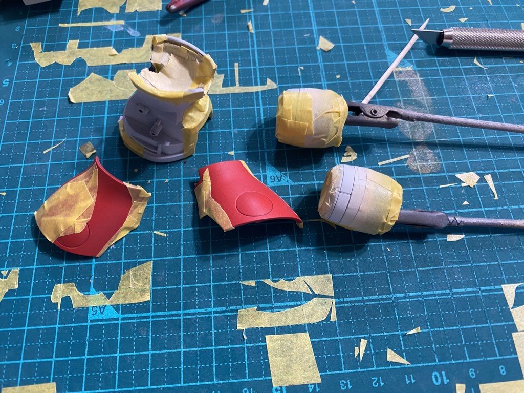 陰影は全てマスキングで処理。これが失敗のもとだった。筆塗りが絶対良いです