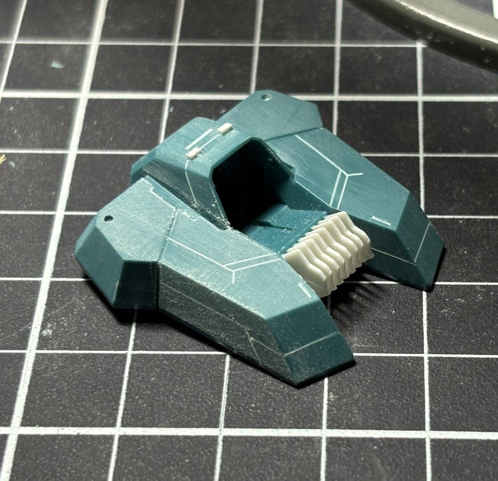 筋彫り、プラ板ディテールアップ