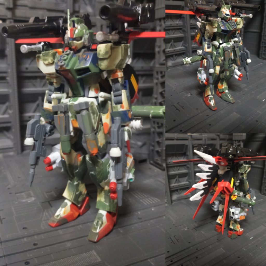 滅茶苦茶でデタラメな迷彩と爆弾やミサイルを装着しているので、最早誰が見ても正気を失っているとしか思えないMSである。