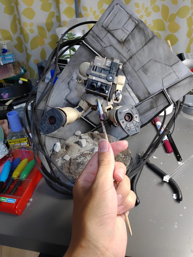 どう配置するか考えていた時の写真です。 雰囲気で楽しむ作品ができました。