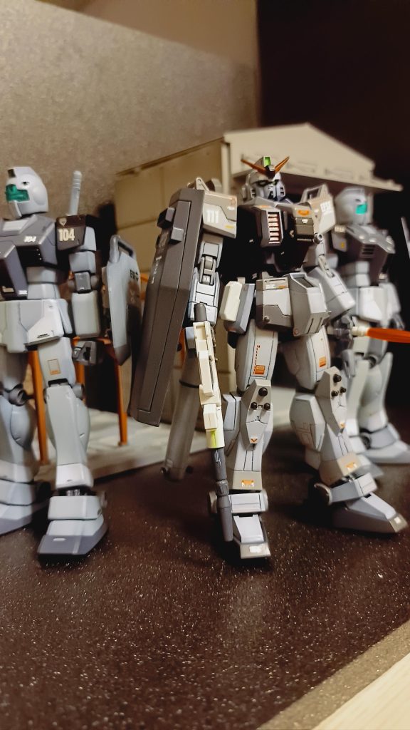 以前作ったジム達とヽ(=´▽`=)ノシールドはジムの物を調整して動かす事とが出来るようにしています。