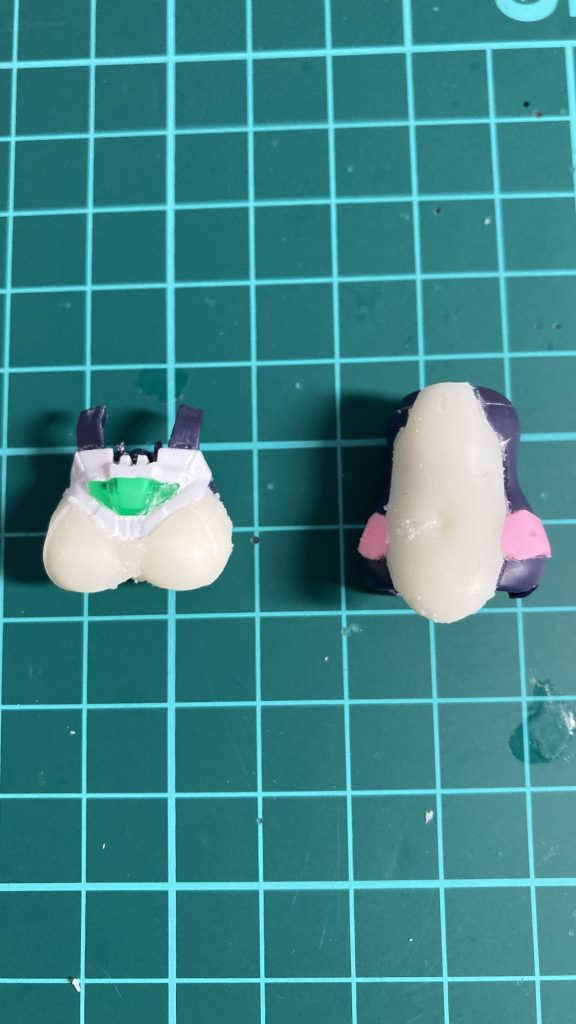 あとはデザインナイフで余計な部分を削ぎ落としたら完成です！