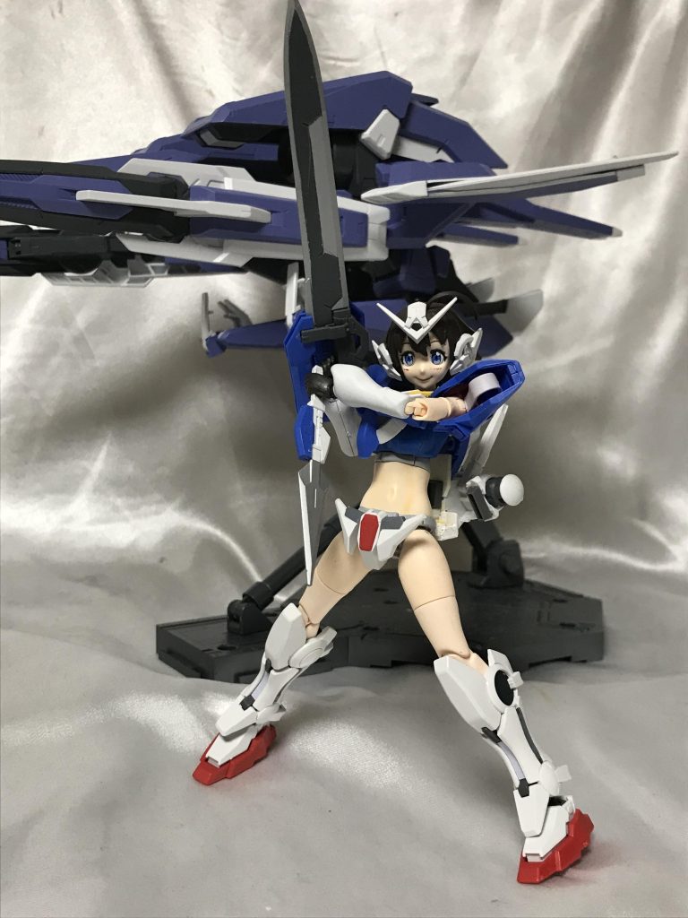 バックパックの換装でエクシアナミさんにも。予想より肌が出ててちょっと焦りました。