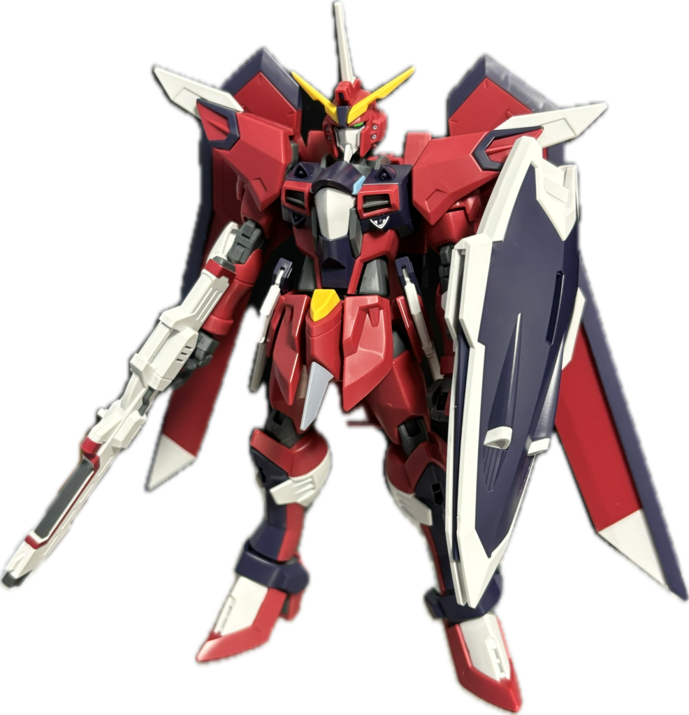 比較用に素組みでアンテナだけシャープ化した状態です。(背景気にせず撮ってしまっていたので抜いてます)、ライフルやカメラアイはシールでやってみましたが結局はがして塗装しました。コンテストの存在を知らずつくったので制作工程を全然撮ってませんでした。。