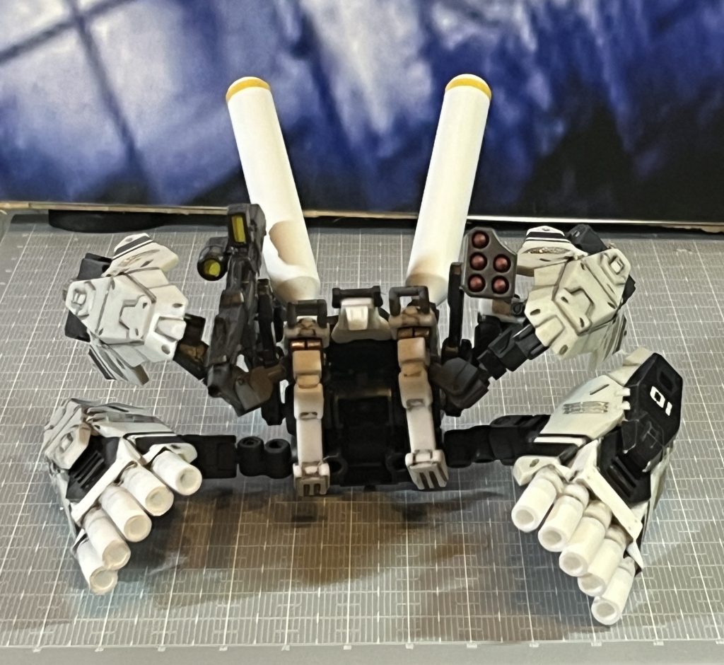 過去作のバックパックキメラにするためミサイルは交換しました。デカールを追加しました。