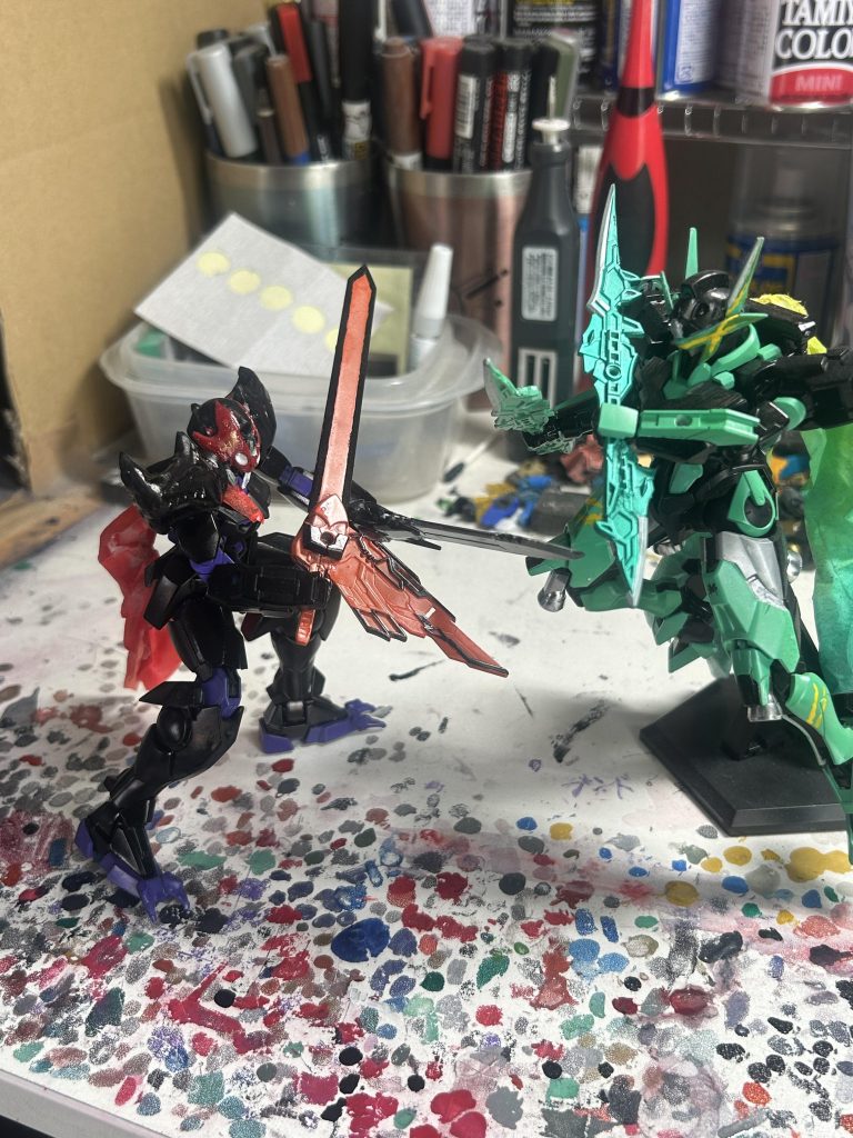 前回作った剣斬とのツーショットを撮影蓮「『お前』じゃない! 俺は……緋道蓮だ!」デザスト「……俺は……デザストだ!」とまあそんな場面を思い浮かべながら撮影やはり虚無の色合いが映えてなかなかよきですねw