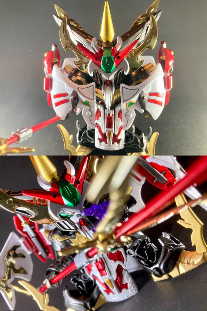 【天剣絶矛】典韋マスター大将軍の愛槍。取り回しの難しい重量級かつ長柄の大得物だが、虎士（親衛隊）出身で常在戦場、長年の実戦経験豊富な確かな実力で恐ろしい戦闘力を発揮する！