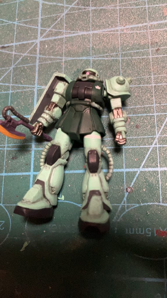 一通り塗り終わってシェイド後デカール。このあとスミ入れの修正して、デカールに軽くウェザリングして馴染ませました