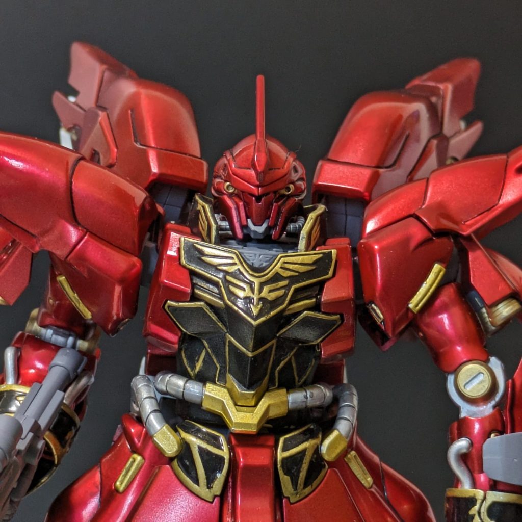Sinanju シナンジュ　ダイキャスト塗装済完成品　メタリック塗装Ver. 注文販売【MG 1/100 MSN-06S Sinanju シナンジュ 改修塗装済完成