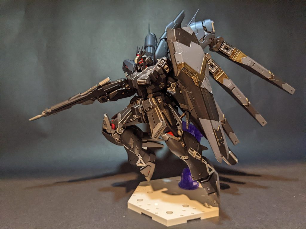 Hi-ν、どんなポーズでもカッコいい。写真写りで灰色っぽくなってる個所も、本当はもっと黒に近いです。