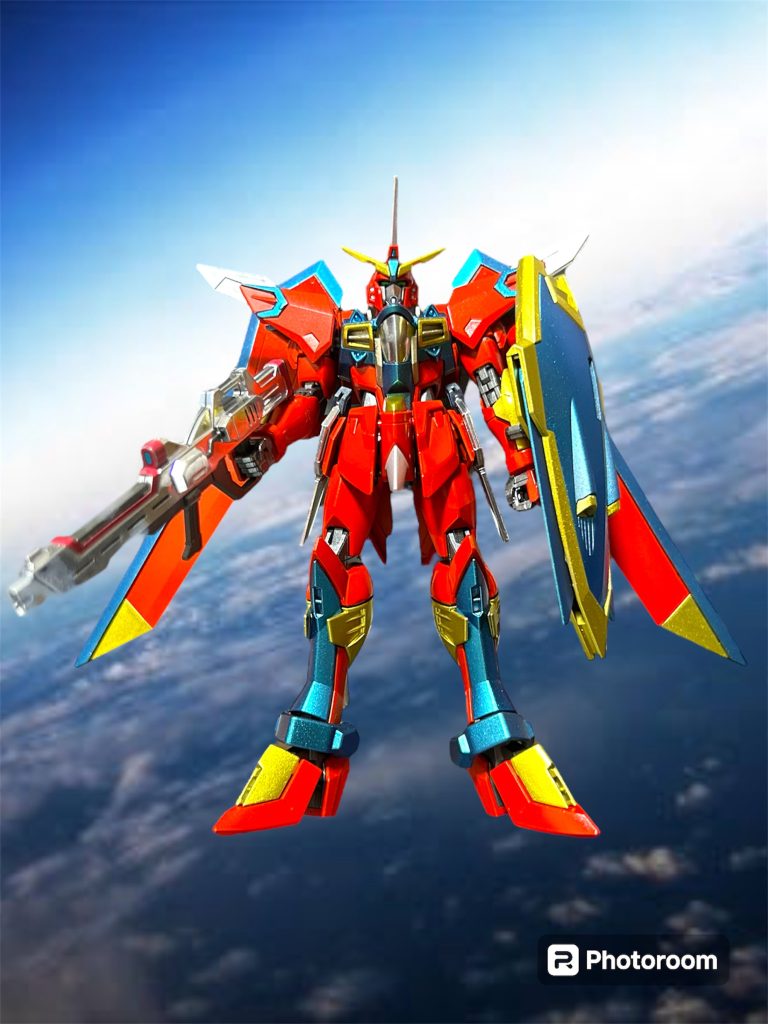 バルトフェルド隊長のイメージカラーの朱色、黄色で色分けして見ました‼️(イメージはガイアガンダムの色調…)やっぱりイモジャはヒロイックな感じになっちゃいます💦wwwまぁ…自己満足なので良しとしましょう👍