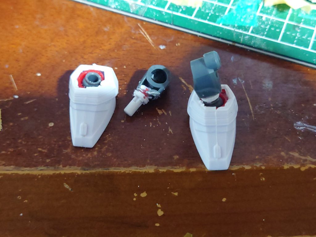 足今回はボールデンアームズではなく趙雲ダブルオーの接続をそのまま使いましたがこちらは可動に難がありなのでここも改良が必要な部分ですね