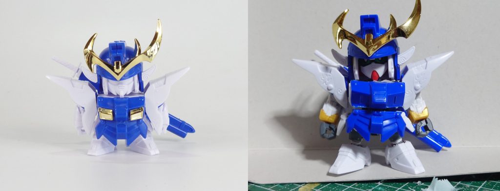 ビフォーアフター&使用した塗料ですサフ:ガイアノーツ グレーサフ白:ガイアノーツ Exホワイト青:ガイア アイスコバルトブルー金:シタデル RETRIBUTOR ARMOUR赤:クレオス 水性カラー レッド黒:ガイア フロストマットブラック緑:アクリジョン グリーントップコート:ガイア 半光沢