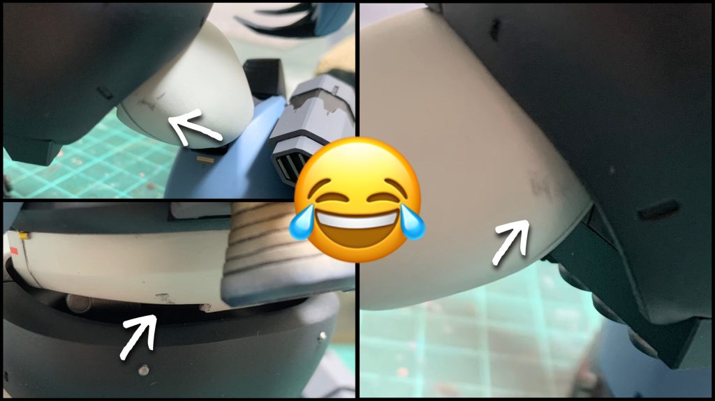 今回の失敗私のやり方の問題と塗膜の弱さから最後の組み上げ時に禿げてしました‥