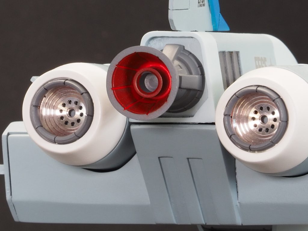 使用塗料本体色1……ガルグレー本体色2……グレーFS36375(90%) + インディーブルー(10%)本体色3……インディーブルーエンジン外装……ベースホワイトバーニア類……ニュートラルグレー