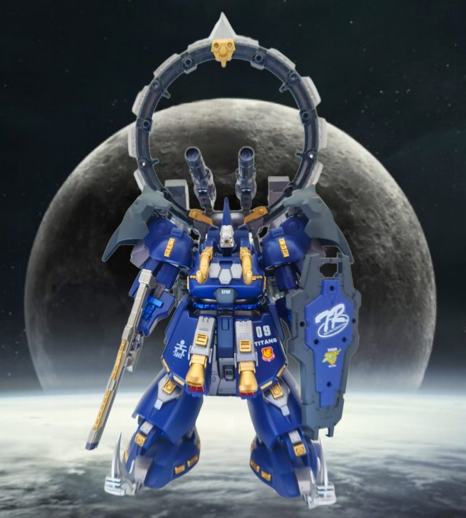 何か禍々しさを出したくて、胸に角を、つま先に鈎爪を生やしてみました!あと、顔のマスクみたいな装甲がピッタリハマっていい感じに出来あがりました!