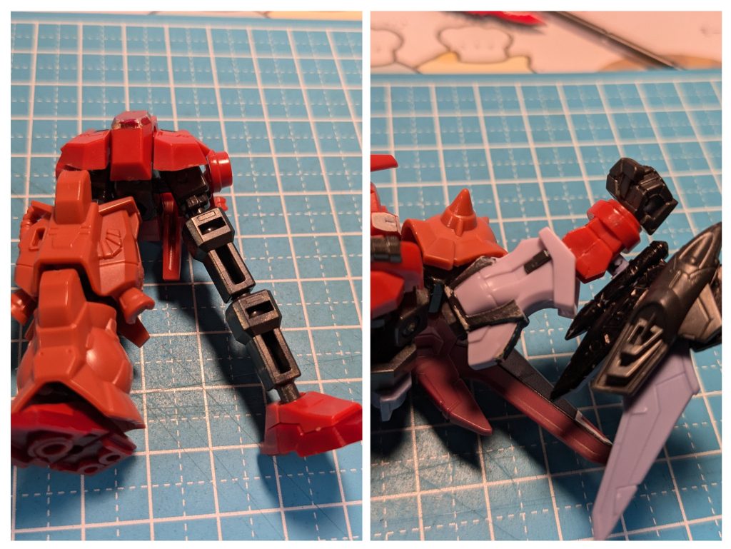 通常の脚部パーツを付けることで、脚と腕をそれぞれ延長出来ます