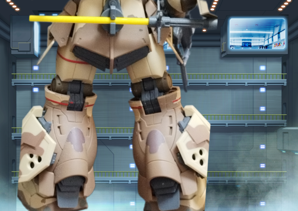 ロールアウト後のドックにて。デカール地獄です。