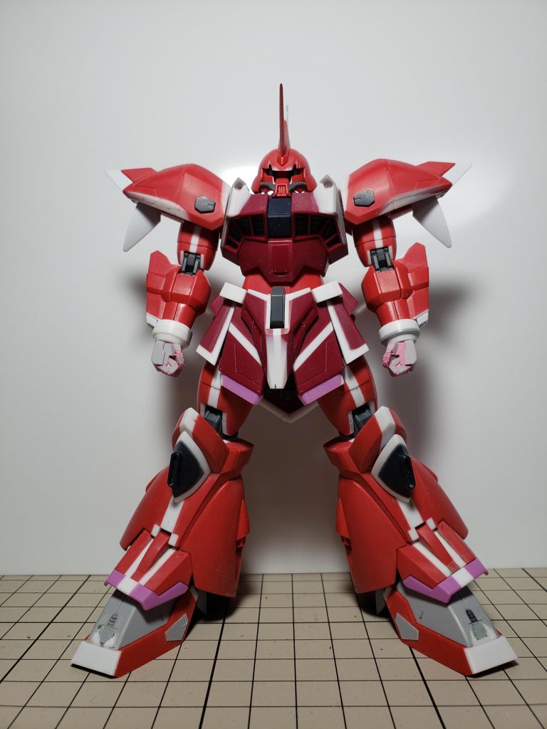 肩パーツは形状変更と2mm幅増し胸部分もイラストに寄せるためにプラ板などで形状変更してあります