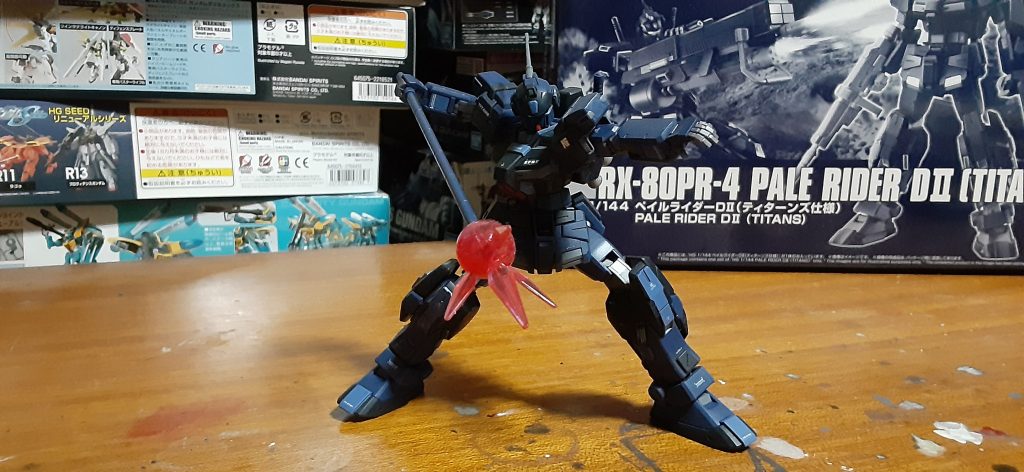 初代ガンダム以外だと珍しいジャベリン。デカール、毎度考えて貼ってるけどいまいちセンスが向上しない。いろんな方の参考にするけど、私どうやらデカールのチョイスが良くないw もっと色んなの見て買おうかな。