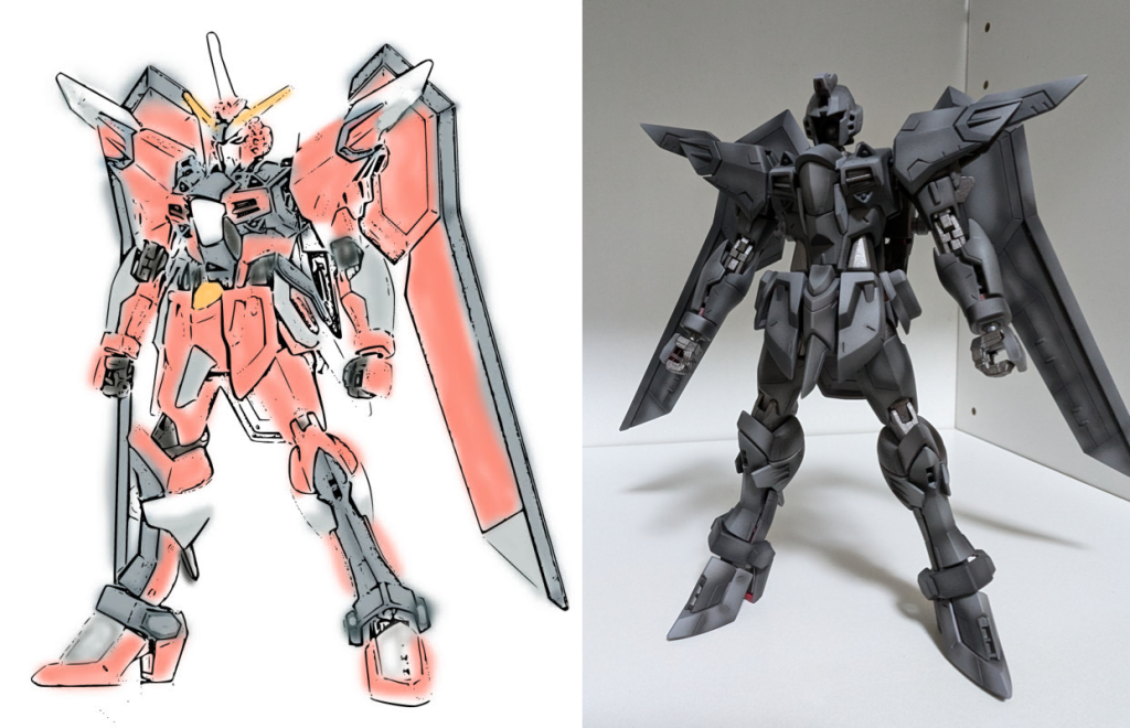 今回も下絵イメージ決めて制作に着手 戦闘機っぽくしたかったのでプリシェーディングに初挑戦したのですが効果があったかどうかよく分かりませんでした とりあえずSEEDコンに間に合ってよかった