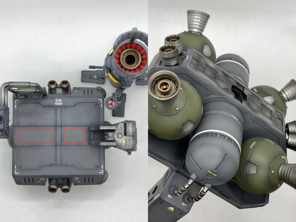 主な改造点は、わかりづらいのですが、大味な作りだったので細かなディテールアップパーツの追加と、砲身先端とタンクからの燃料?パイプの2か所を銅線を入れたパイプに変更していますスキウレは「51番」が定番で、デカールもその番号が付属していましたが手元の積みデカールの「46番」に変更しています