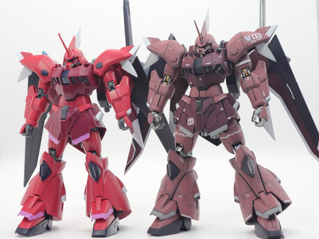 素組比較です。ゲルググの名を冠するからには、太ましくないとアカン。