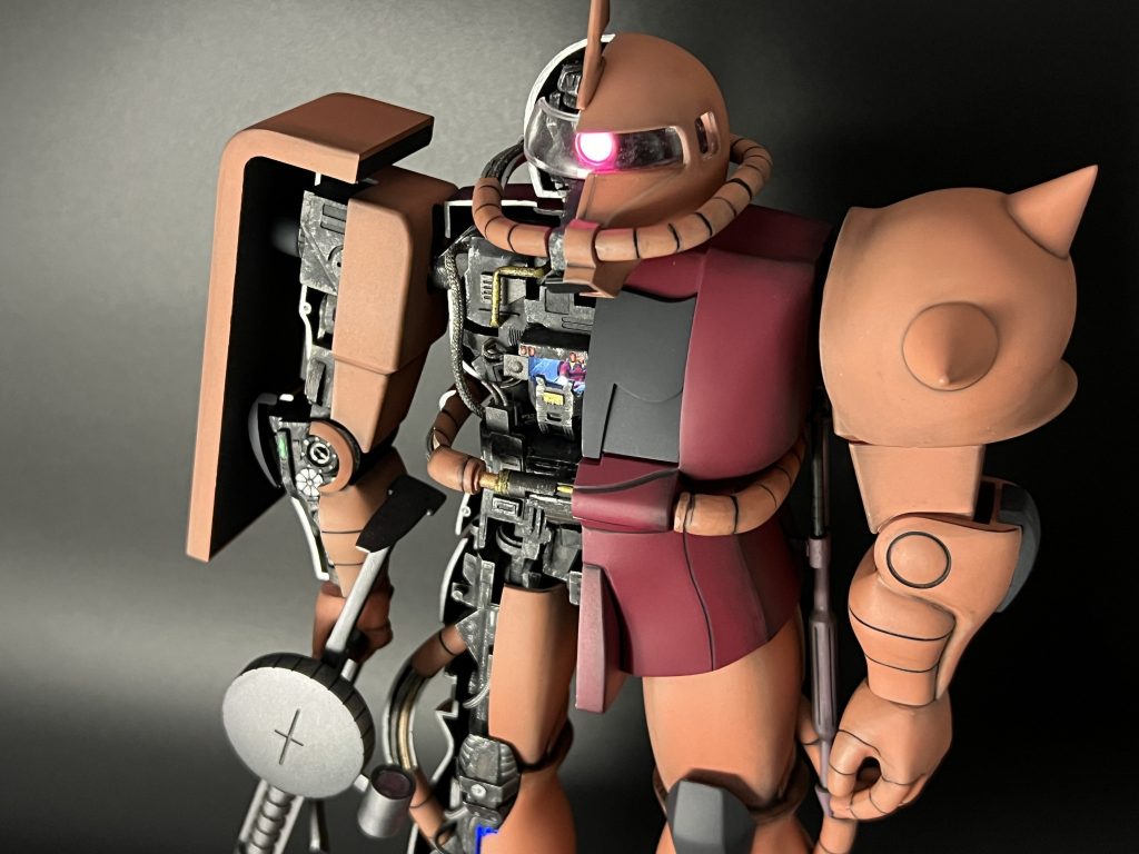旧キット 1/72 メカニックモデル シャア専用ザク 【プチLEDエディション】–4枚目/制作者：OYAJIN
