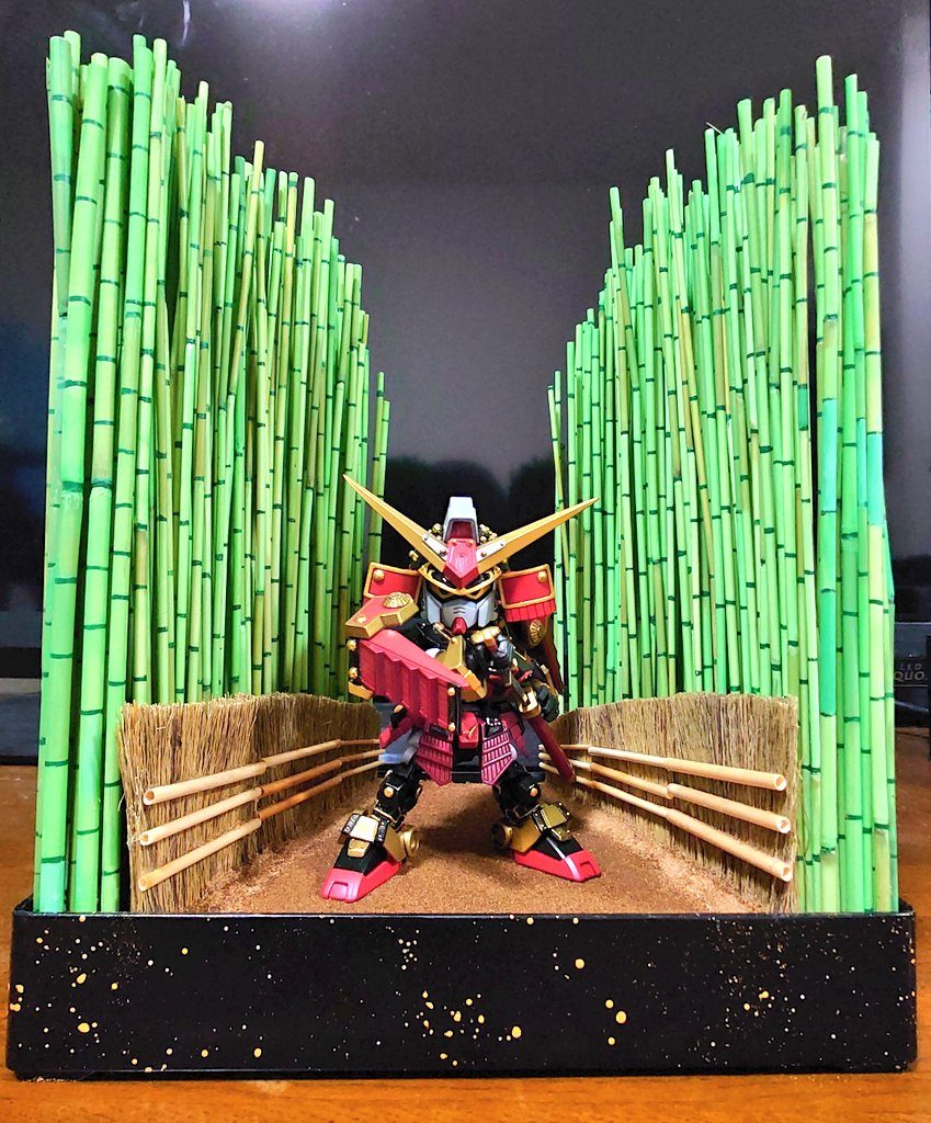 前回、サタンガンダムvs騎士ガンダムでしたので今回は武者頑駄無単品にて制作。https://gumpla.jp/sd/1552480