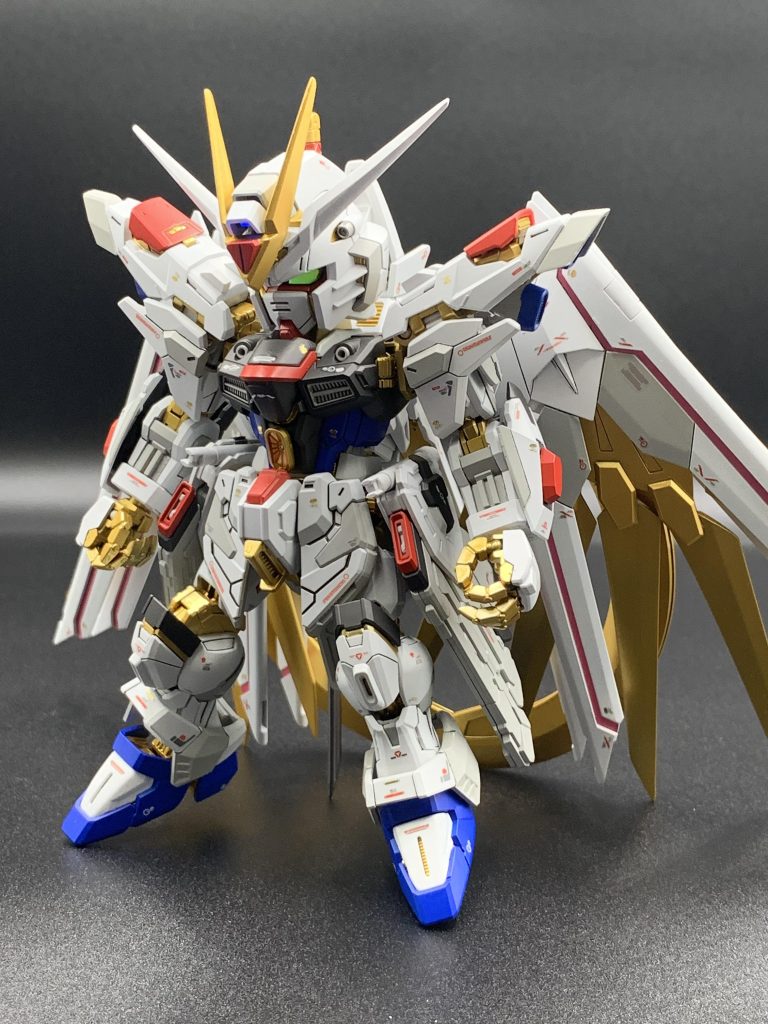 MGSD フリーダムガンダムとHG マイティーストライクフリーダムガンダムをミキシングしHG スターゲイザーのバックパックを追加しました!