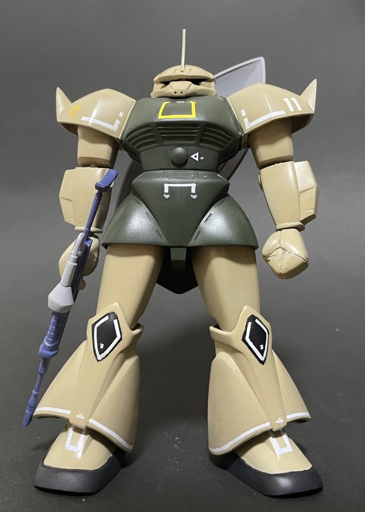 野暮ったいレトロな雰囲気を残して仕上げました^_^夏休み、中学生の従兄弟のおにいちゃんに見せてもらったあのゲルググ！みたいなイメージですww以上になります。最後までご覧いただき、ありがとうございました😊