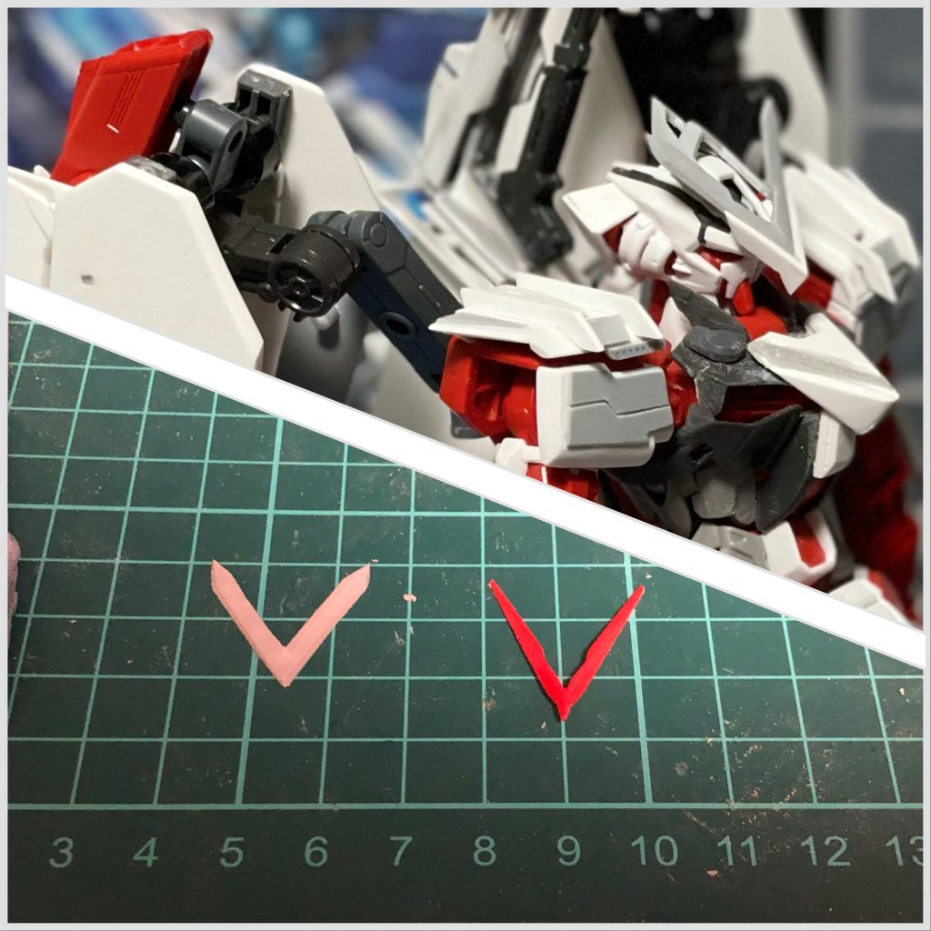 今回俺アストレイってことでハヤブサ屋のアイコンをイメージしてアンテナをスクラッチで作成しました角と左右のバランスめちゃくちゃむずかった