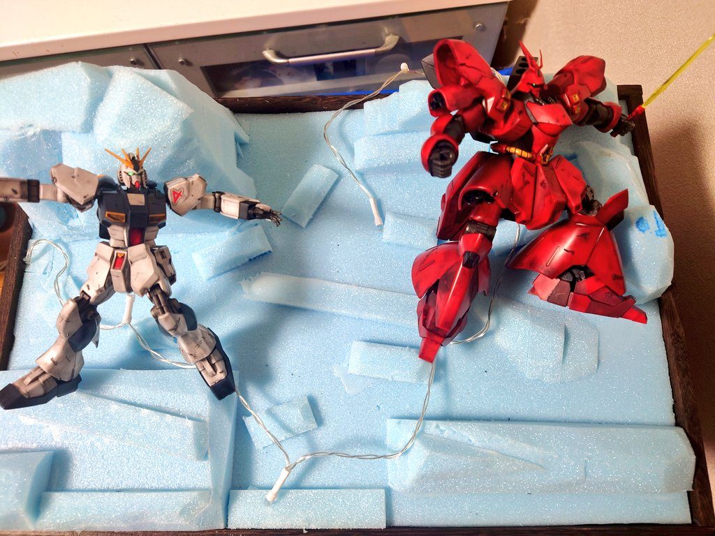 大型キット使用してのジオラマ製作なので、入念に位置合わせの為、仮置き