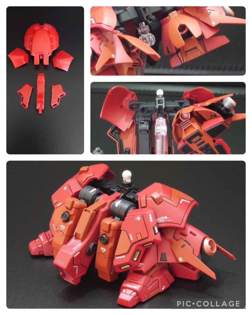 足をにEXスタンダードのサザビーの足を合体！腰パーツ切り貼り下半身ずっしり体型のために関節変更