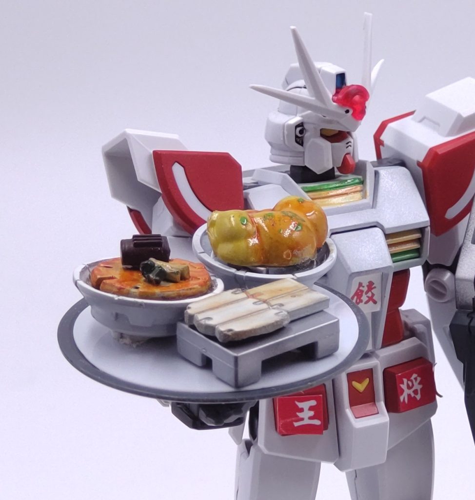 餃子、天津飯、ラーメンは30MM公式レギュで作成してます。 だから何!(zion_emb)