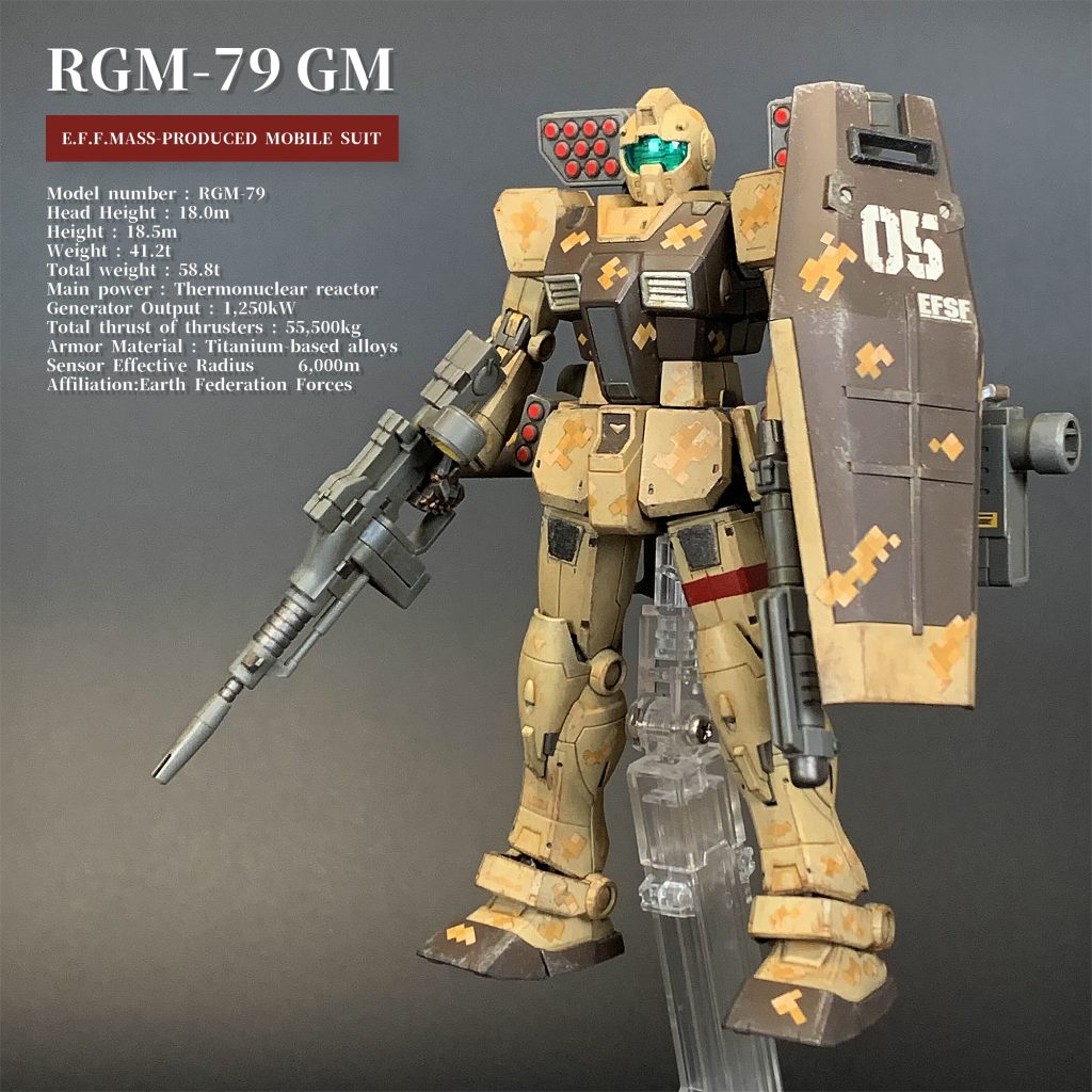 ジム 地上戦弾幕武装 RGM-79 GM HG 1/144 ジム (ショルダー・キャノン装備/ミサイルポッド装備)