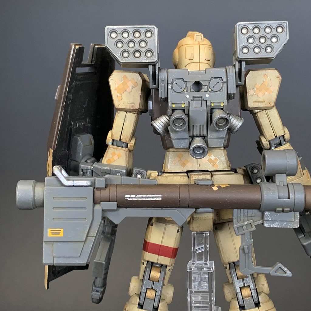 ジム 地上戦弾幕武装 RGM-79 GM HG 1/144 ジム (ショルダー・キャノン装備/ミサイルポッド装備)–3枚目/制作者:むいち