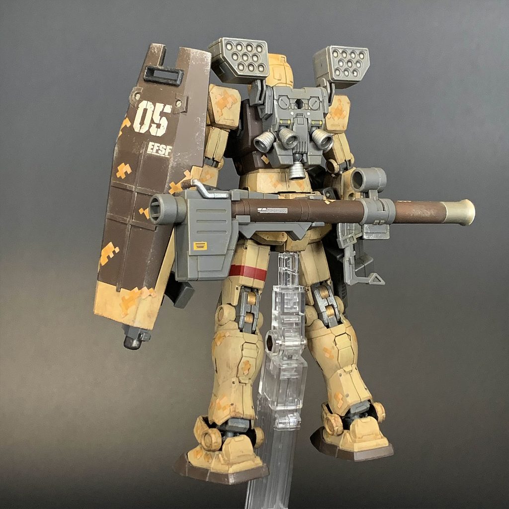 ジム 地上戦弾幕武装 RGM-79 GM HG 1/144 ジム (ショルダー・キャノン装備/ミサイルポッド装備)–4枚目/制作者:むいち