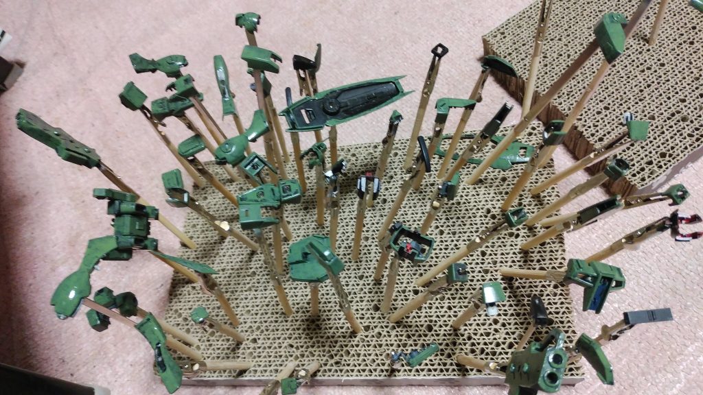 下地塗装中この頃にはもうビルゴIIのカラーを目指してた気がします