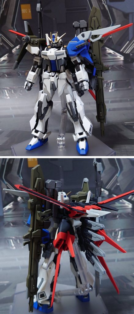 パーフェクトビルドストライクエクシードギャラクシーk。マルチプルアサルトストライカーに加え、下記の装備を追加。・腰サイドアーマーにビームピストル・脚にHGUCシナンジュ・スタイン(NT版)の脚スラスター