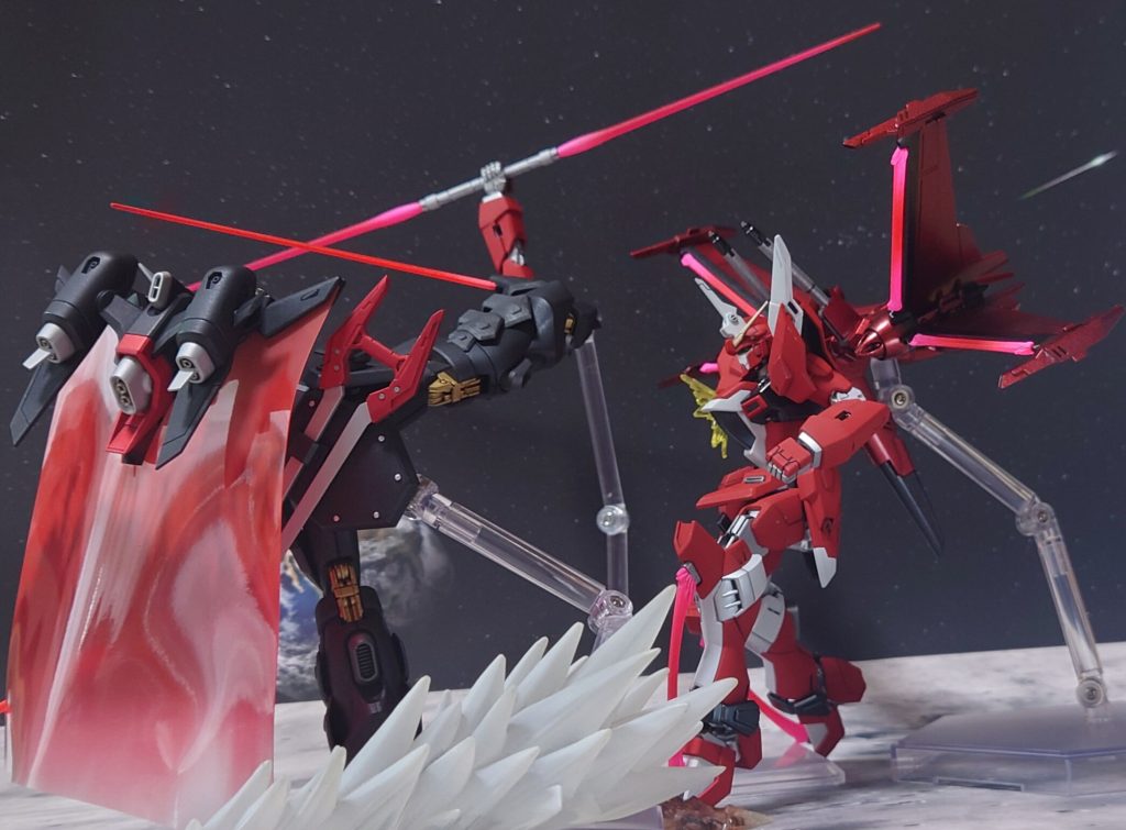 “やはり俺の方が上だ!”シュラの猛攻に、片腕を切り飛ばされてしまう。