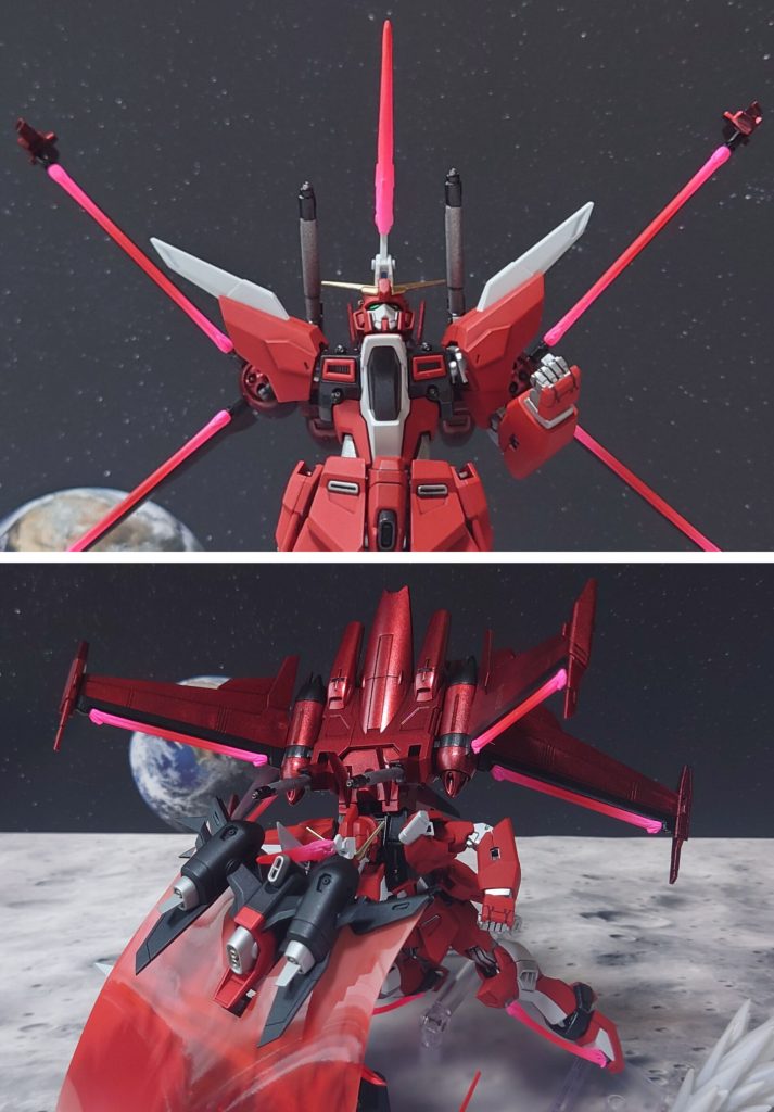 “強さは力じゃない、生きる意志だ!”“ジャスティス”の奥の手のビームホーンが、“アコード”の驕りを切り裂いた。