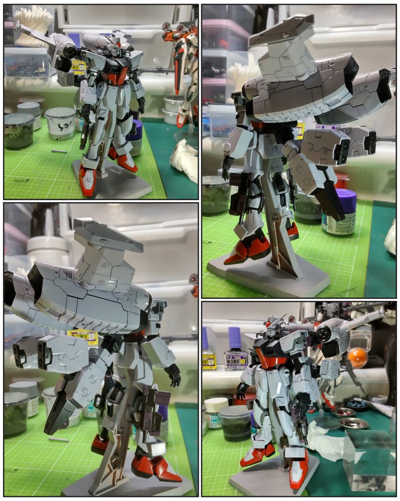 基本色塗布し一端組んでみた状態。デカールなしで表面つやつやだとまだまだ先は長く思えるがこの中途半端な状態も意外と好き。自画自賛ですがやっぱりバックショットがいいなー♪