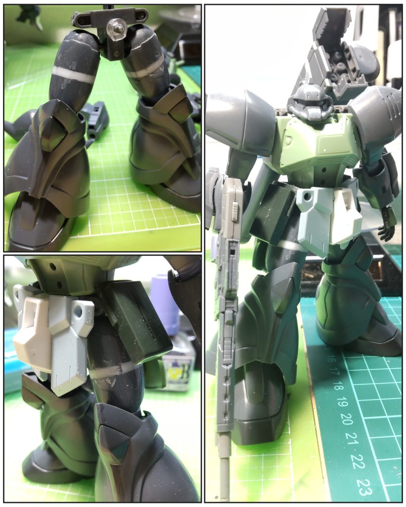 制作途中の絵がいくつかありましたので追加記載いたします。腰回り改修後に全体見てて思うままに太股ぶったぎった覚えがあります。この時に何度も股関節脱着繰り返してたので弱ってしまったのでしょうね。。。