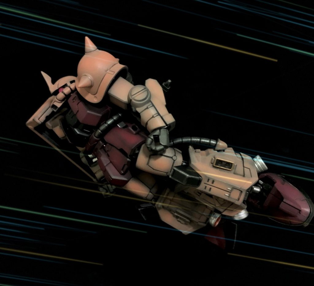 （おまけ）子供の頃、シャアザクはホントに3倍の速度が出てると信じてました。3倍の速度が出せそうなシャアザク作りは楽しかったです。