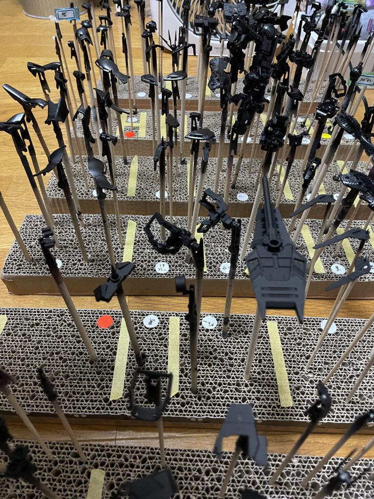 下地塗装(黒サーフェイサー) → 乾燥中