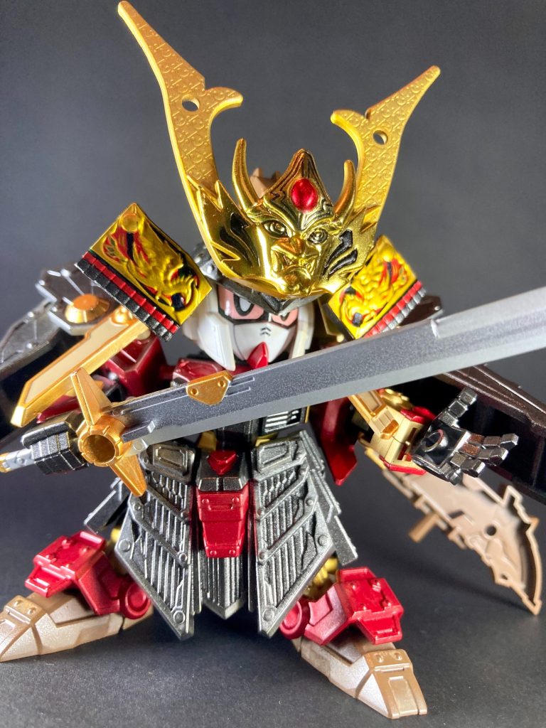 このたびは素晴らしい企画に参加させて頂く事が出来て、その中で自分の好きな歴史上の武将モチーフで武者頑駄無を作る事が出来てとても楽しい経験となりました。数多くの素晴らしい作品を生み出されている先達の企画参加者の皆様、そして企画運営者様に心から感謝申し上げます。以上、閲覧頂きありがとうございました。