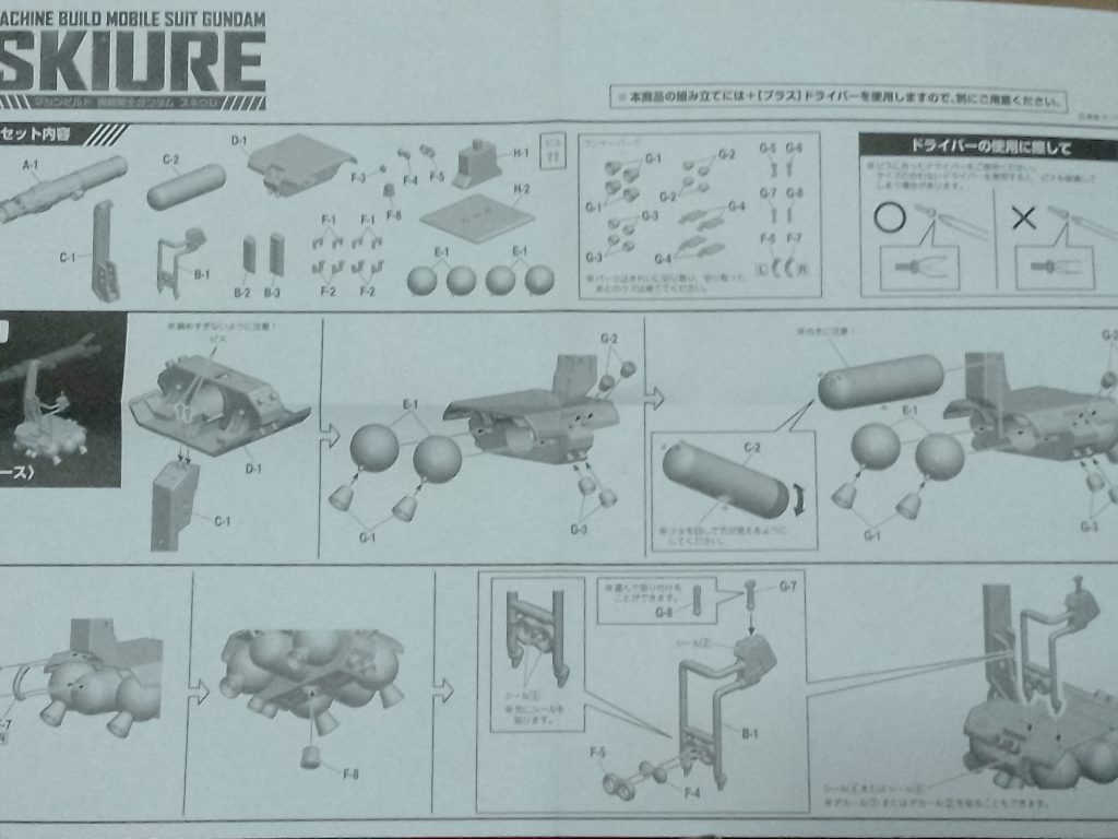 あまりにも長期制作になってしまいコツコツ作業していたので制作途中の写真がありませんこんなキットが発売されるなんて思ってもみませんでしが、やはり旧式のMSがパワーアップする兵器はいいですね