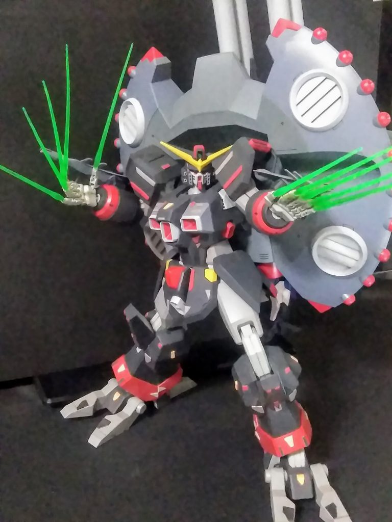 コッチの姿は「サイコ ガンダム」ソノモノ 🤔なので指ビーム 😍両腕飛行型ビーム砲「シュトゥルム ファウスト/MJ-1703 5 連装スプリット ビーム ガン」なんて長い武器名なんだ ❗😖コッチもエフェクト 10 本を加工です😩💨もう…ビームサーベル厭きたなぁ 😣⤵️